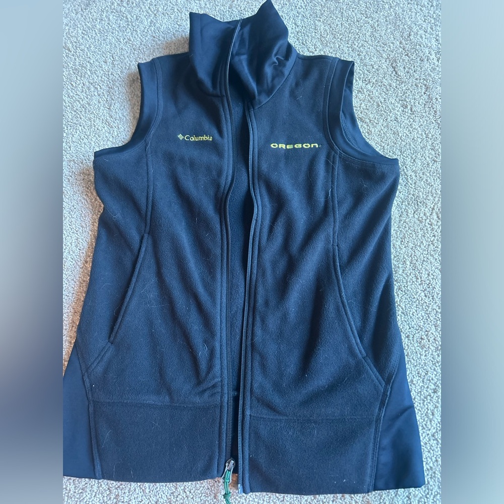 Columbia Black Fleece Jacket with Yellow Logo